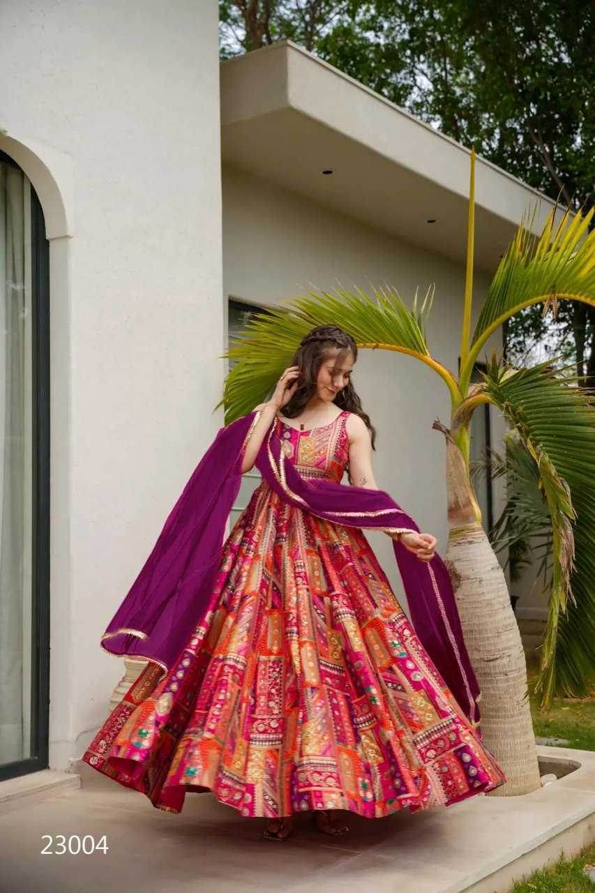 Silk Anarkali Long Gown - MYLUXURY LANE ENTERPRISE
